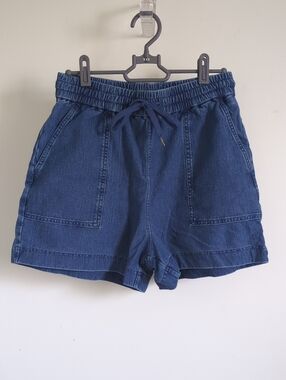 Uniqlo Navy Blue Denim Drawstring Shorts